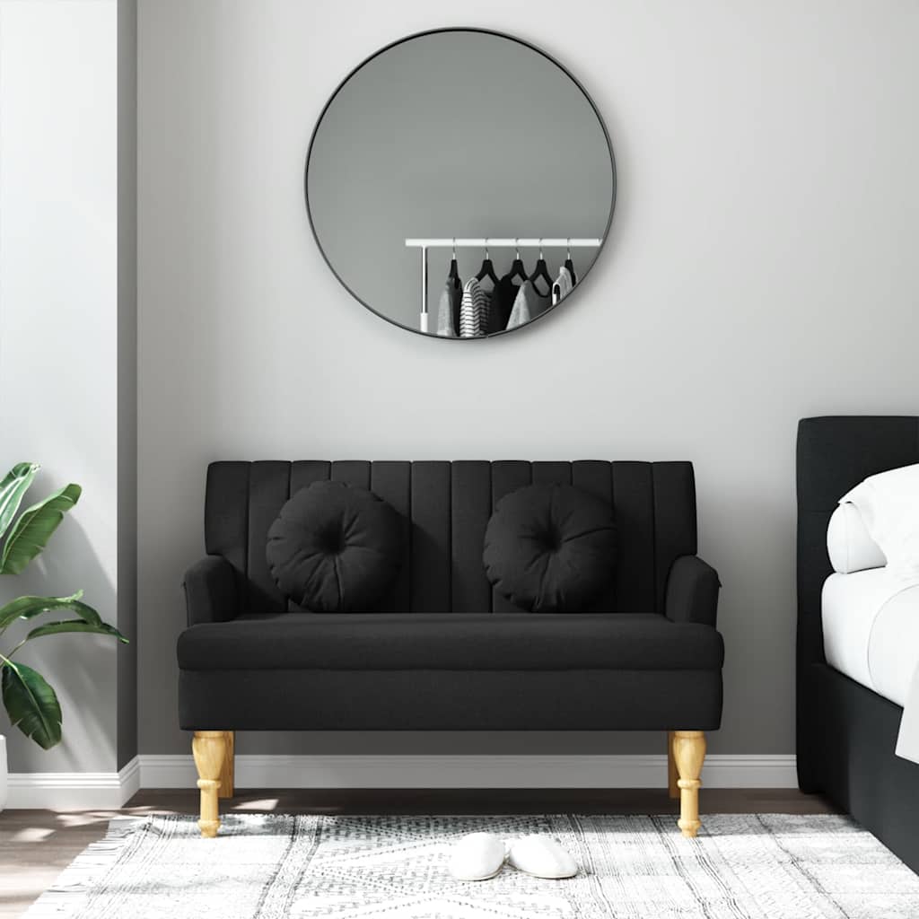 bænk med hynder 113x64,5x75,5 cm stof stof