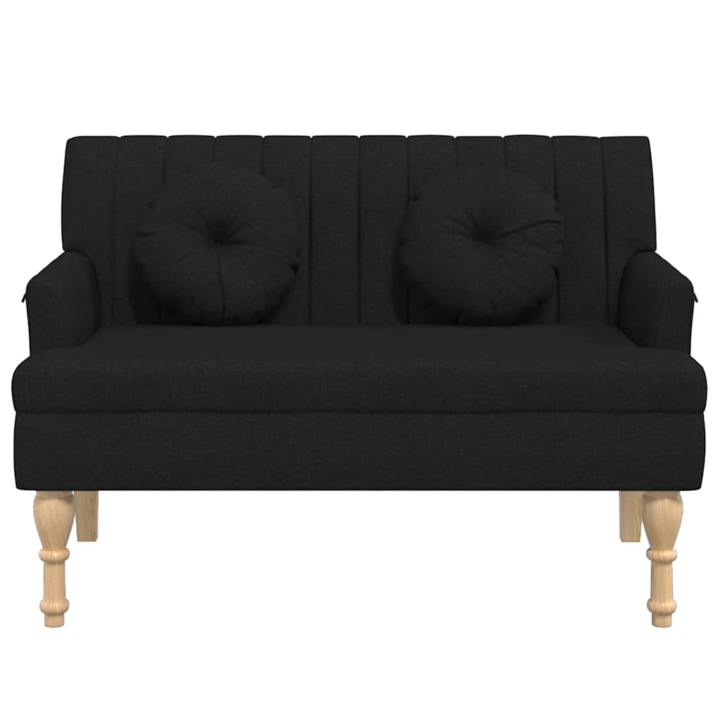 bænk med hynder 113x64,5x75,5 cm stof stof