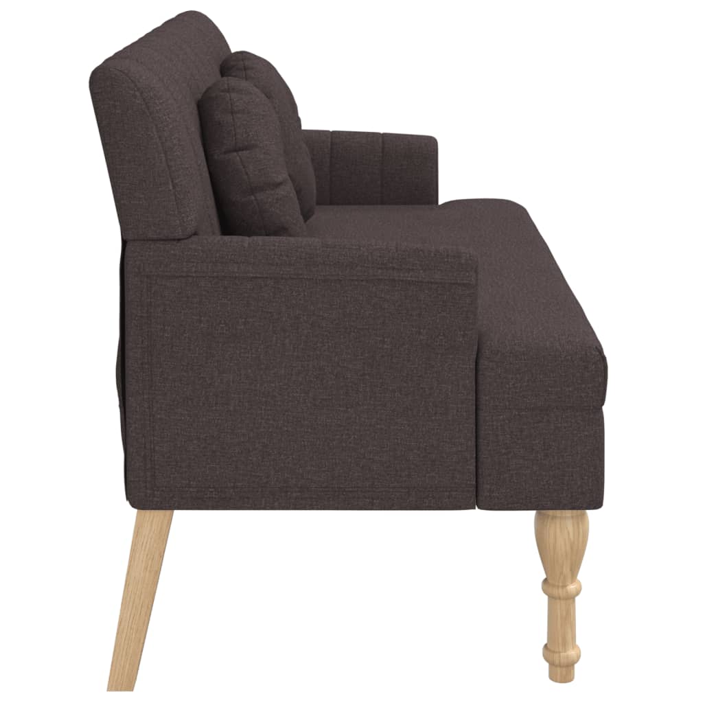 bænk med hynder 113x64,5x75,5 cm stof mørkebrun