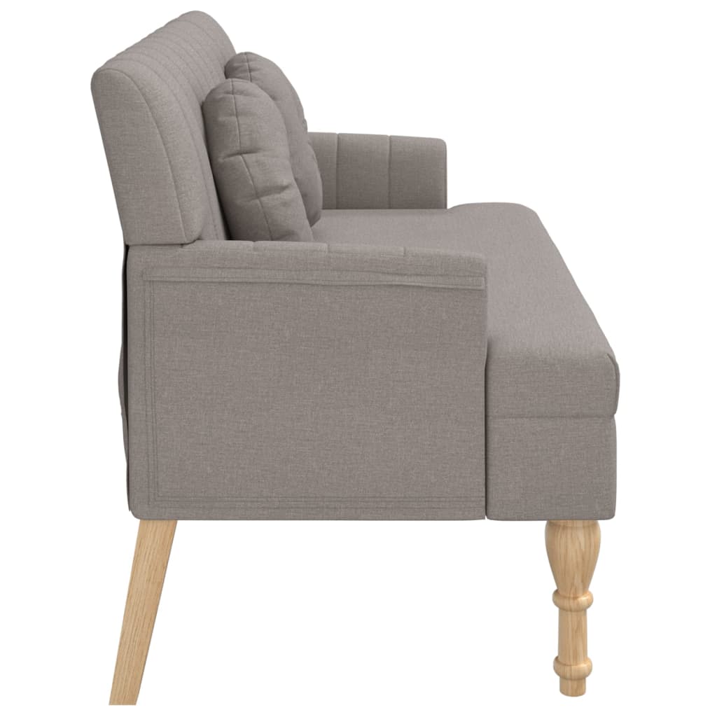 bænk med hynder 113x64,5x75,5 cm stof gråbrun