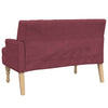 bænk med hynder 113x64,5x75,5 cm stof vinrød