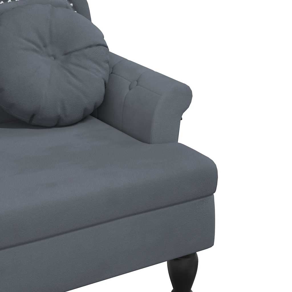bænk med hynder 120,5x65x75 cm velour mørkegrå