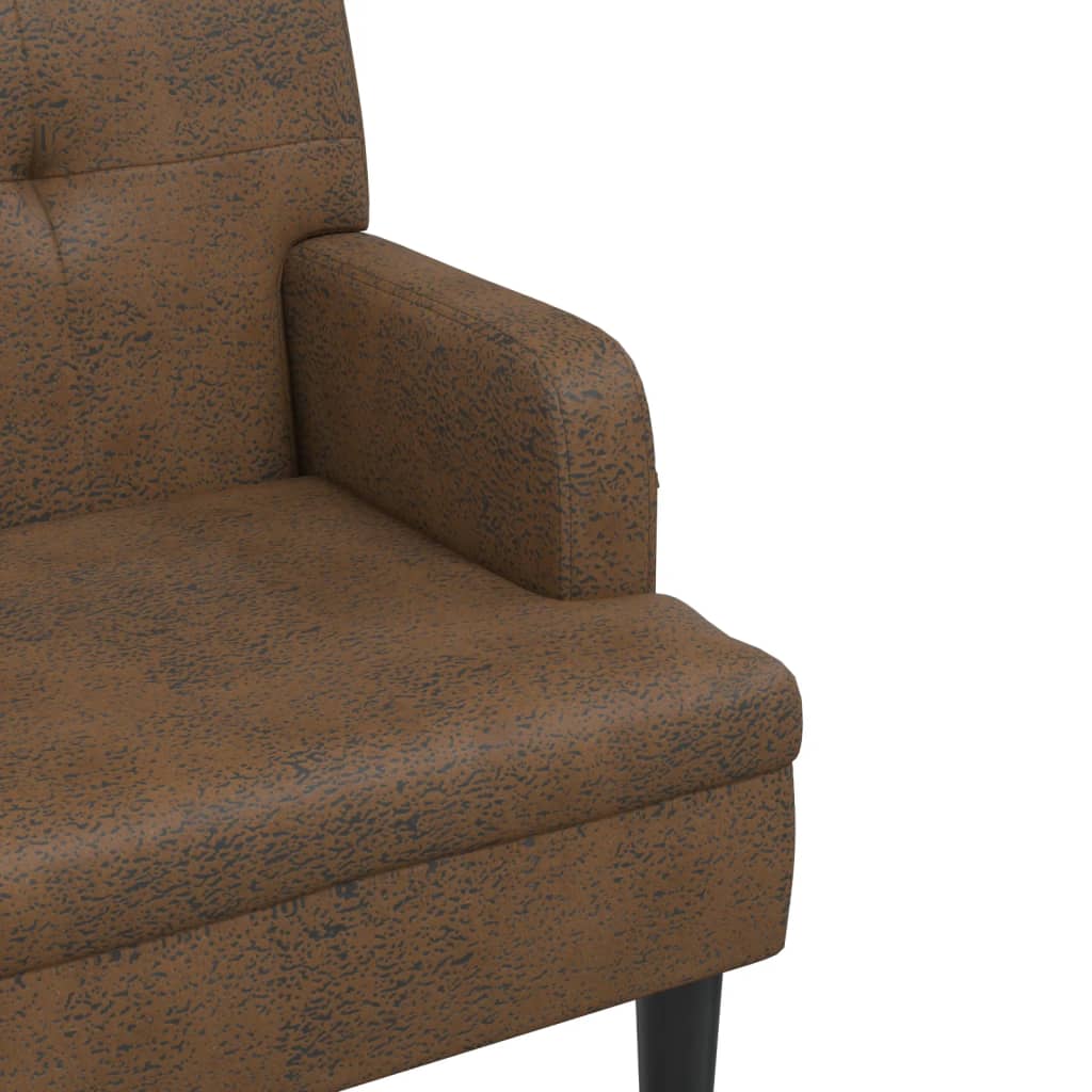 bænk med ryglæn 112x65,5x75 cm imiteret ruskind brun