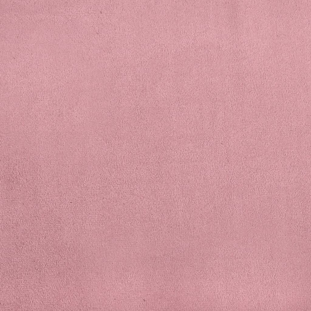 bænk med ryglæn 119,5x64,5x75 cm velour lyserød