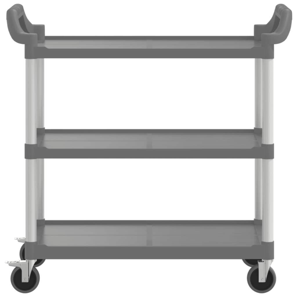 vogn med 3 hylder 99x50x96 cm aluminium grå