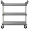vogn med 3 hylder 99x50x96 cm aluminium grå