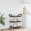 vogn med 3 hylder 81x41x92 cm aluminium sort
