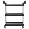 vogn med 3 hylder 81x41x92 cm aluminium sort