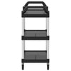 vogn med 3 hylder 81x41x92 cm aluminium sort