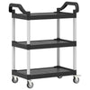 vogn med 3 hylder 81x41x92 cm aluminium sort