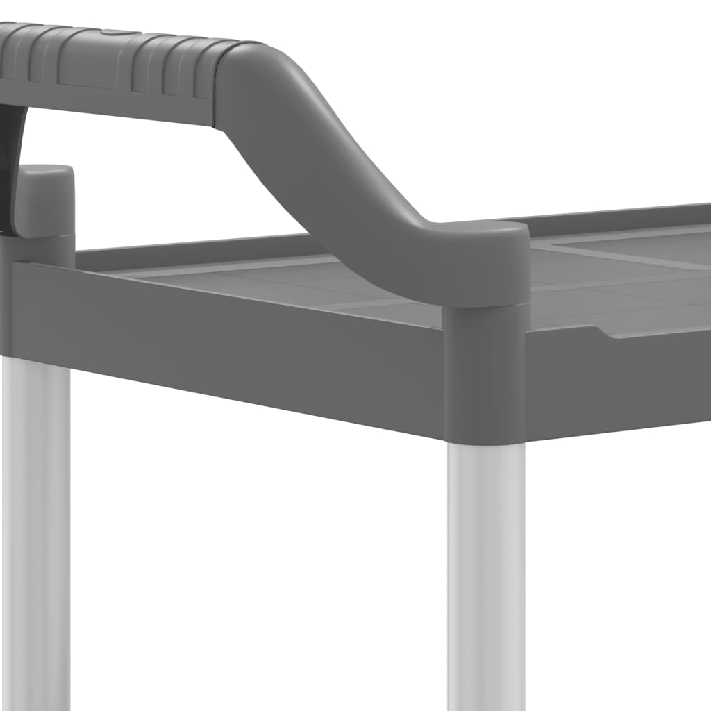 vogn med 3 hylder 81x41x92 cm aluminium grå