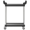 vogn med 2 hylder 81x41x92 cm aluminium sort