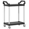 vogn med 2 hylder 81x41x92 cm aluminium sort