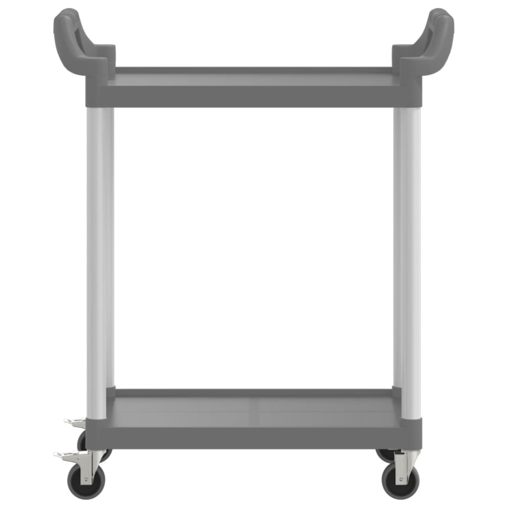 vogn med 2 hylder 81x41x92 cm aluminium grå