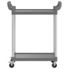 vogn med 2 hylder 81x41x92 cm aluminium grå