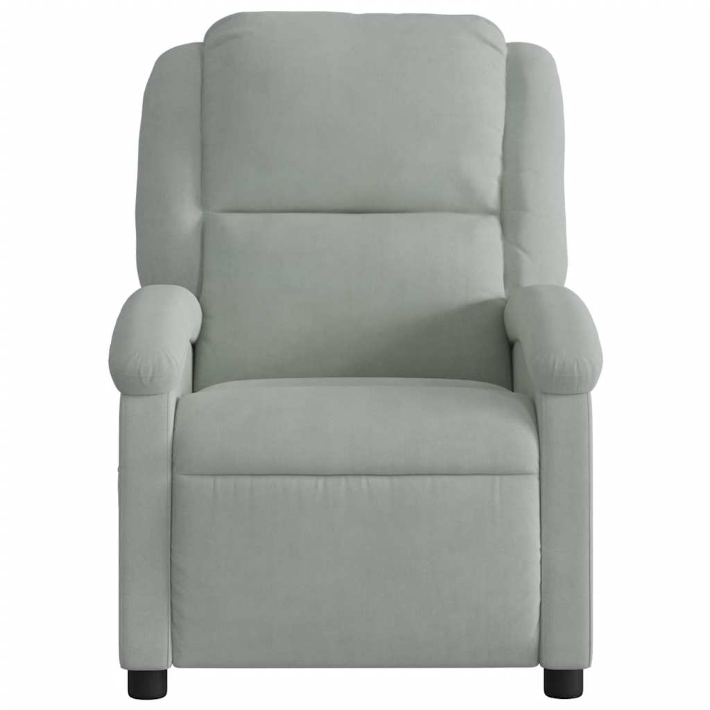 massagestol velour lysegrå