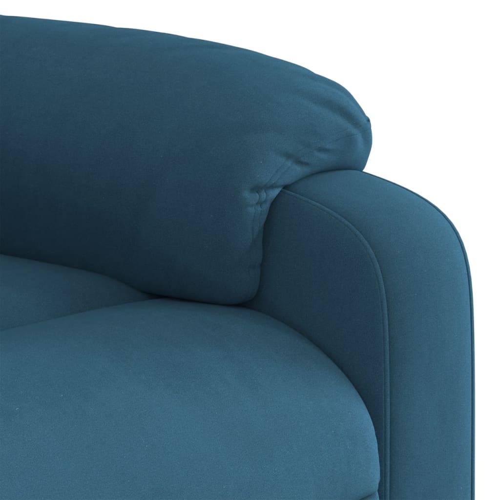 massagestol velour blå