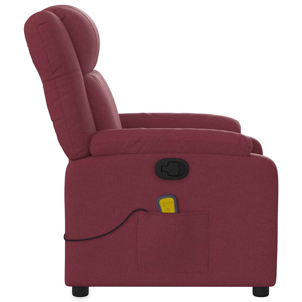 massagestol stof vinrød