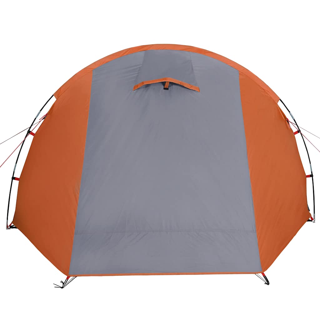 4-personers campingtelt vandtæt grå og orange