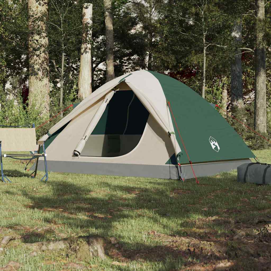 3-personers campingtelt vandtæt kuppel grøn