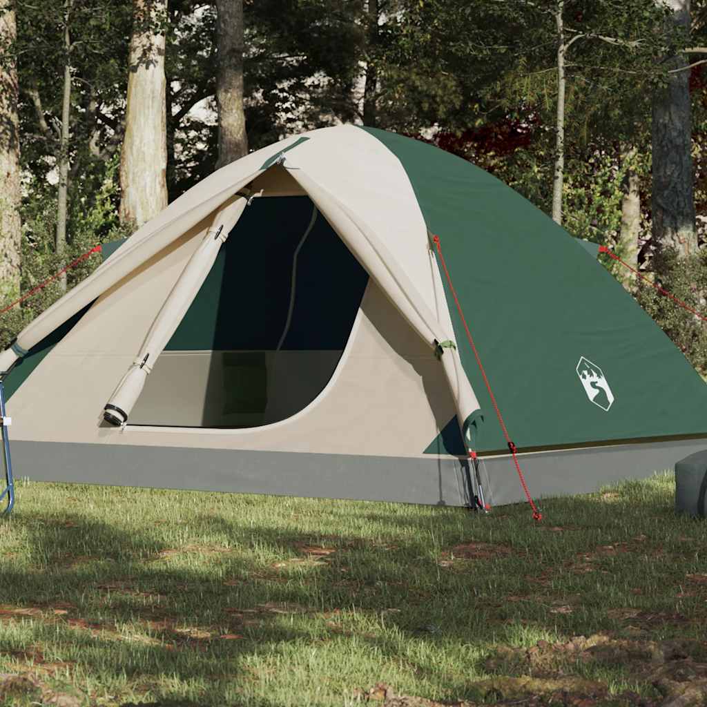 3-personers campingtelt vandtæt kuppel grøn