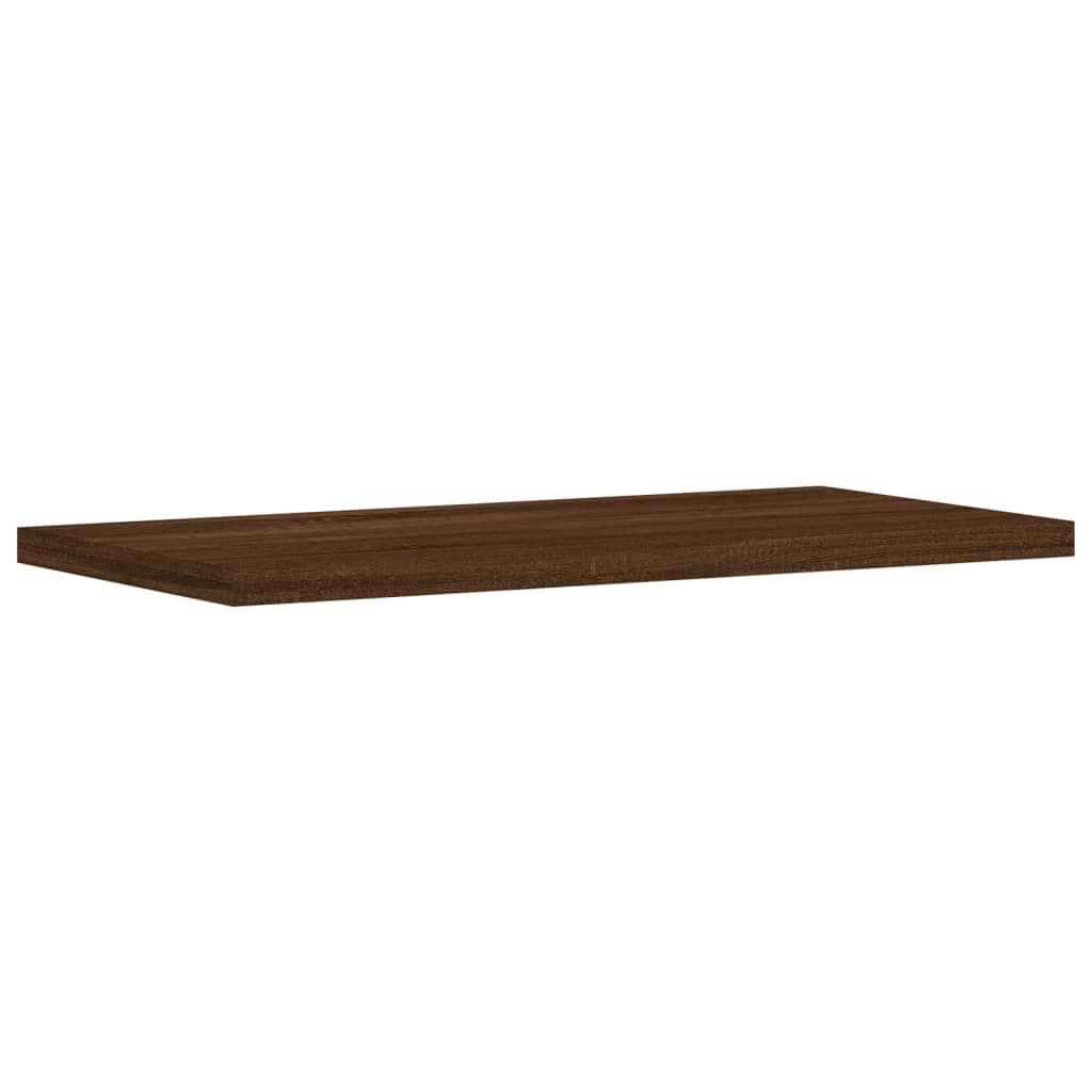 væghylder 8 stk. 40x20x1,5 cm konstrueret træ brunt egetræ