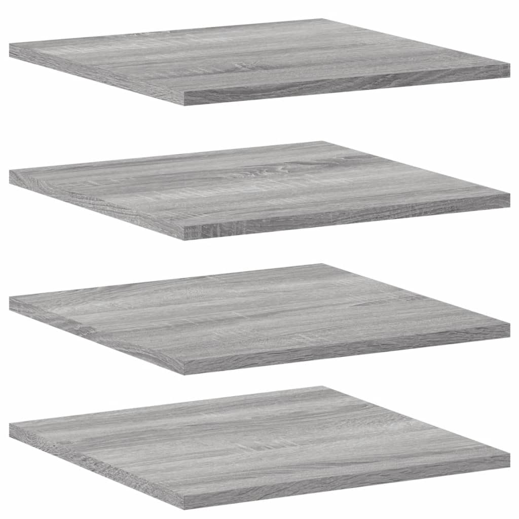 væghylder 4 stk. 40x40x1,5 cm konstrueret træ grå sonoma-eg