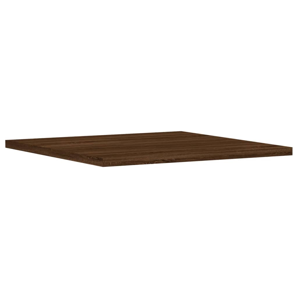 væghylder 4 stk. 40x40x1,5 cm konstrueret træ brunt egetræ
