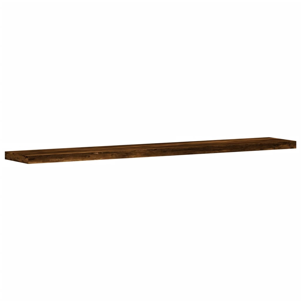 væghylder 4 stk. 60x10x1,5 cm konstrueret træ røget egetræ
