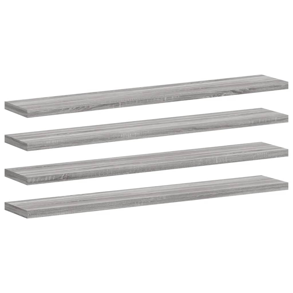 væghylder 4 stk. 60x10x1,5 cm konstrueret træ grå sonoma-eg