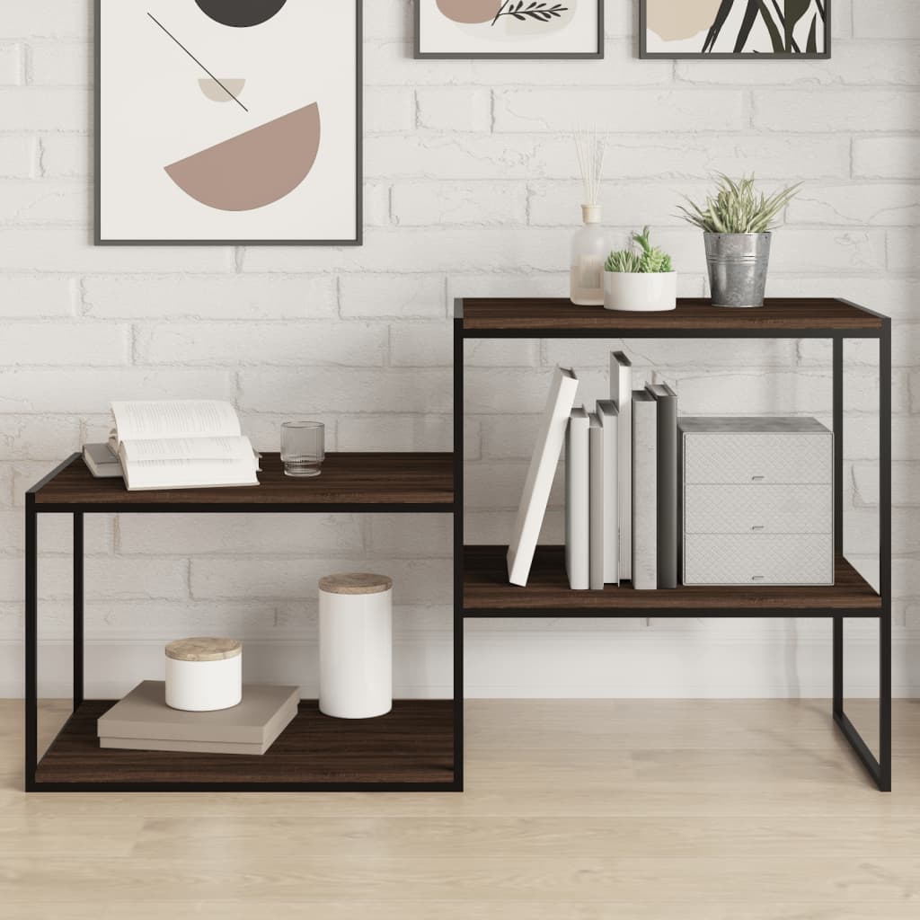væghylder 4 stk. 60x40x1,5 cm konstrueret træ brunt egetræ