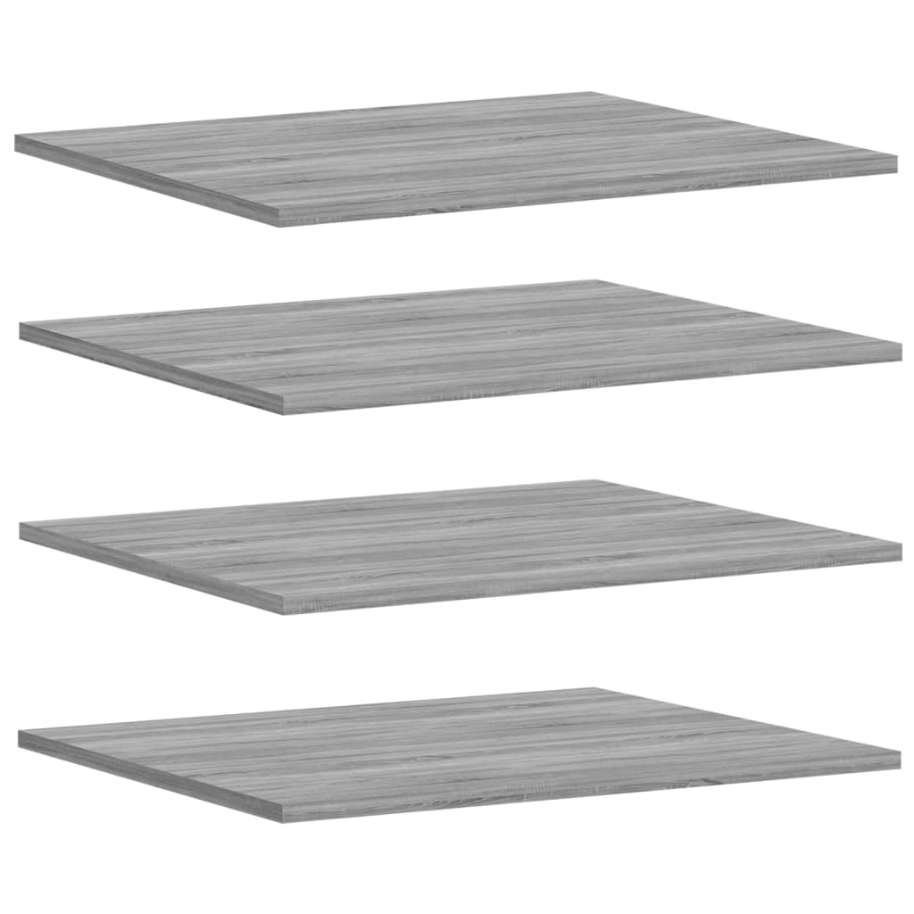 væghylder 4 stk. 60x50x1,5 cm konstrueret træ grå sonoma-eg