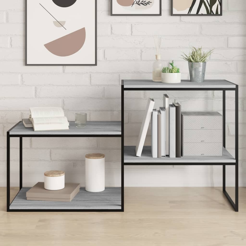 væghylder 4 stk. 60x50x1,5 cm konstrueret træ grå sonoma-eg