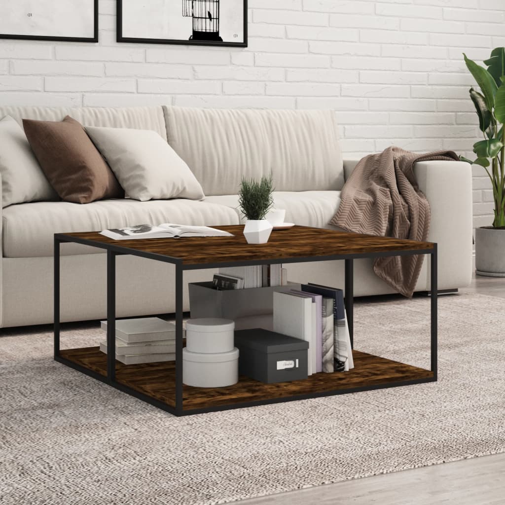 væghylder 4 stk. 80x30x1,5 cm konstrueret træ røget egetræ