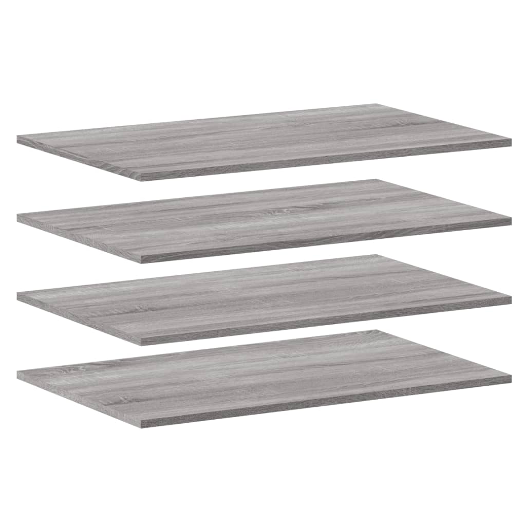væghylder 4 stk. 80x50x1,5 cm konstrueret træ grå sonoma-eg