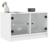 tv-bord med glaslåger 68x37x42 cm hvid