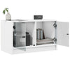 tv-bord med glaslåger 68x37x42 cm hvid