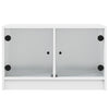 tv-bord med glaslåger 68x37x42 cm hvid