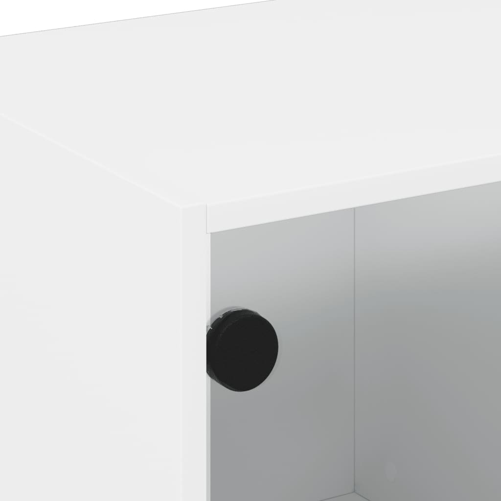 tv-bord med glaslåger 68x37x42 cm hvid