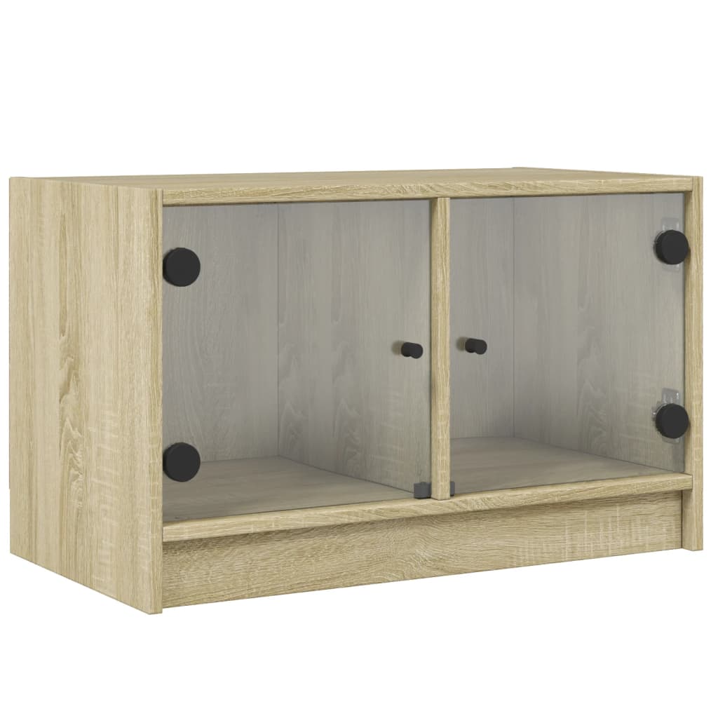 skab med glaslåger 68x37x42 cm sonoma-eg
