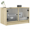 skab med glaslåger 68x37x42 cm sonoma-eg