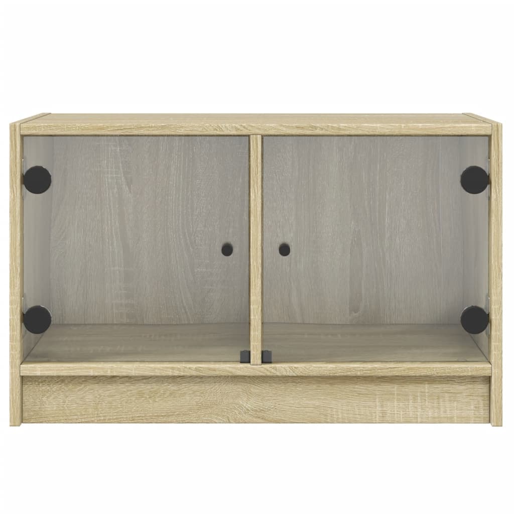 skab med glaslåger 68x37x42 cm sonoma-eg