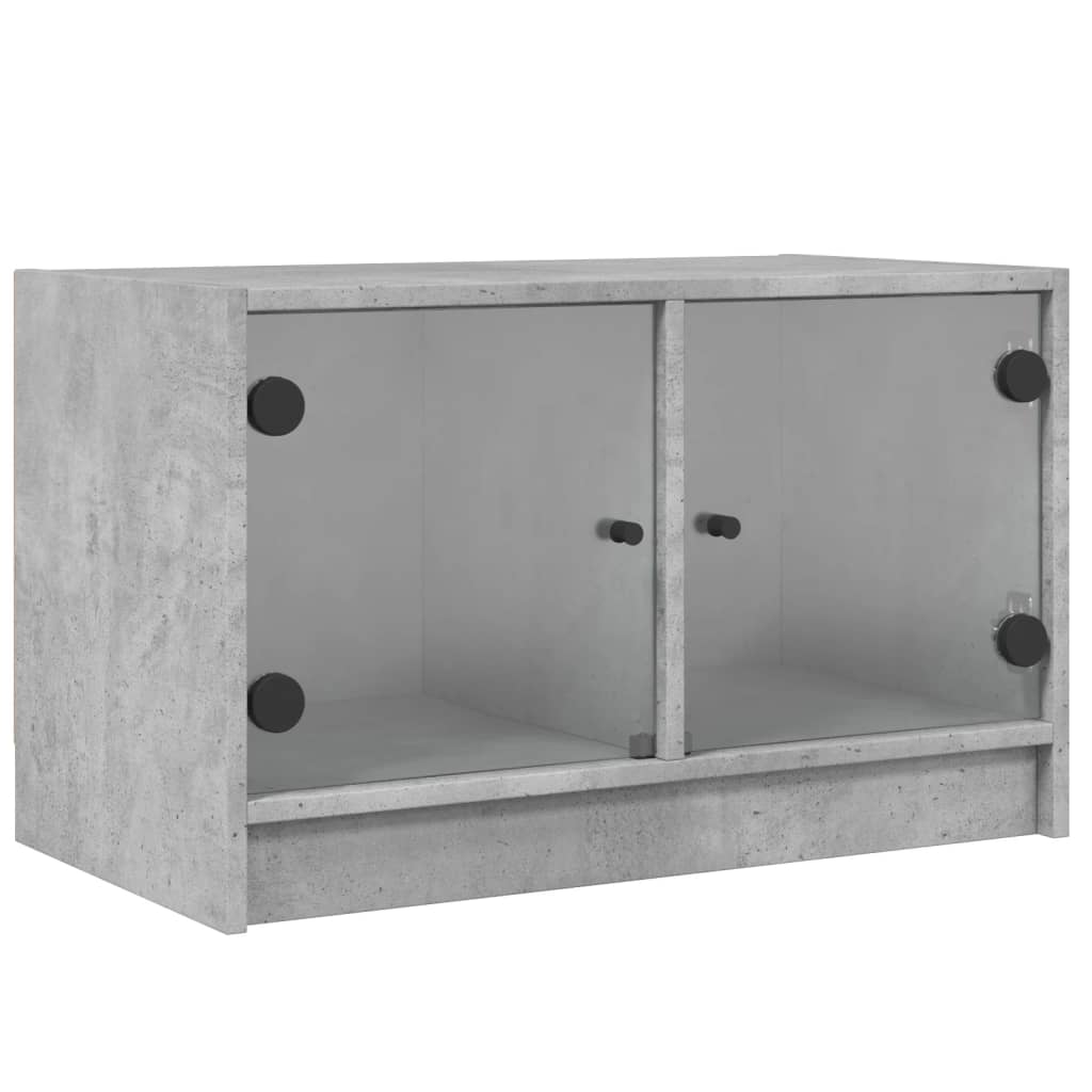 skab med glaslåger 68x37x42 cm betongrå