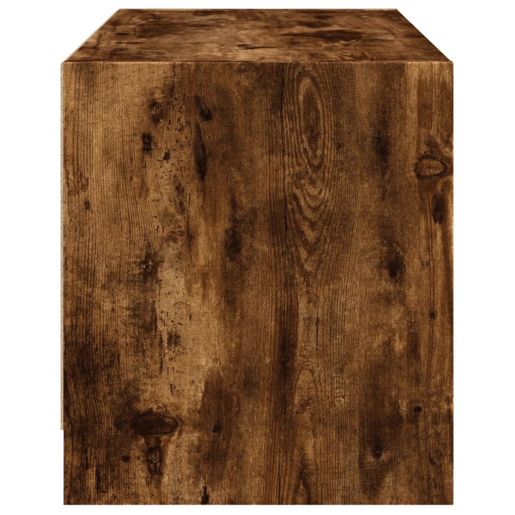 skab med glaslåger 68x37x42 cm røget egetræsfarve