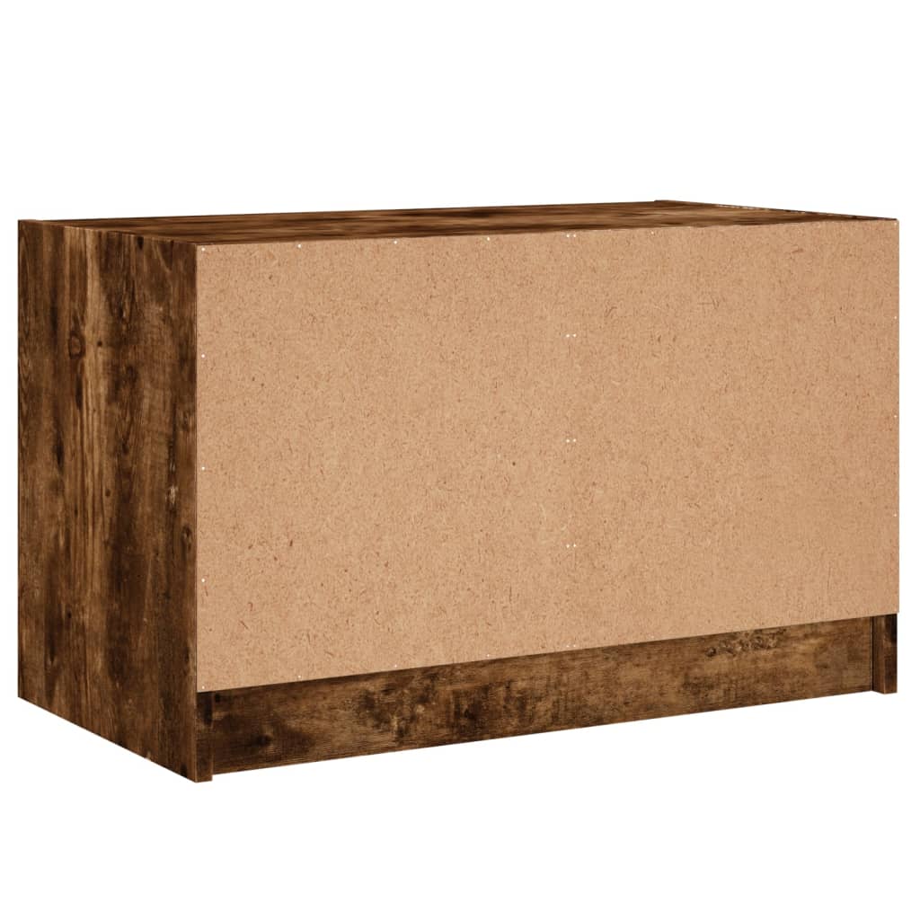 skab med glaslåger 68x37x42 cm røget egetræsfarve