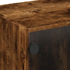 skab med glaslåger 68x37x42 cm røget egetræsfarve