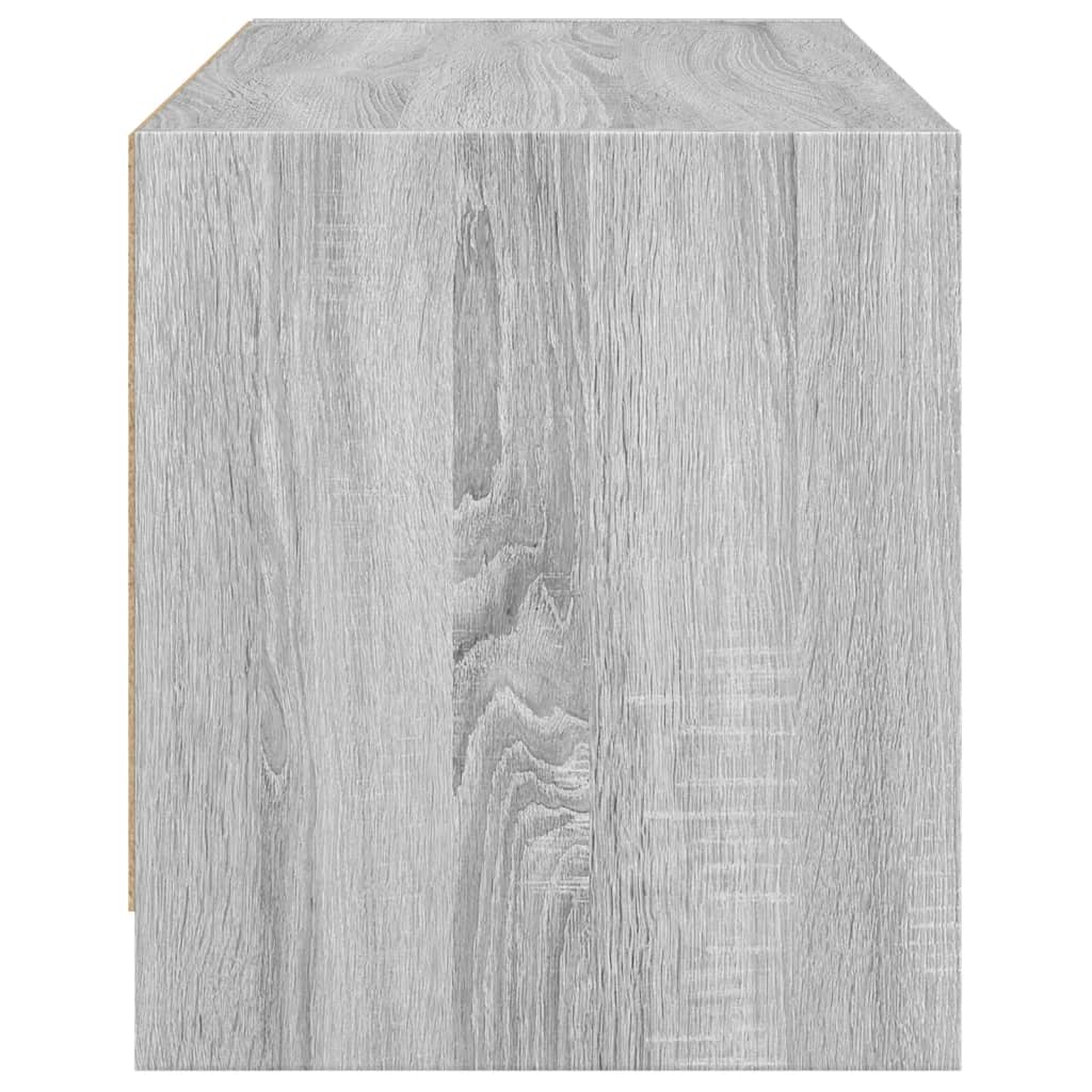 skab med glaslåger 68x37x42 cm grå sonoma-eg