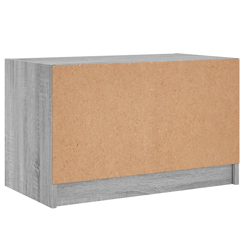 skab med glaslåger 68x37x42 cm grå sonoma-eg