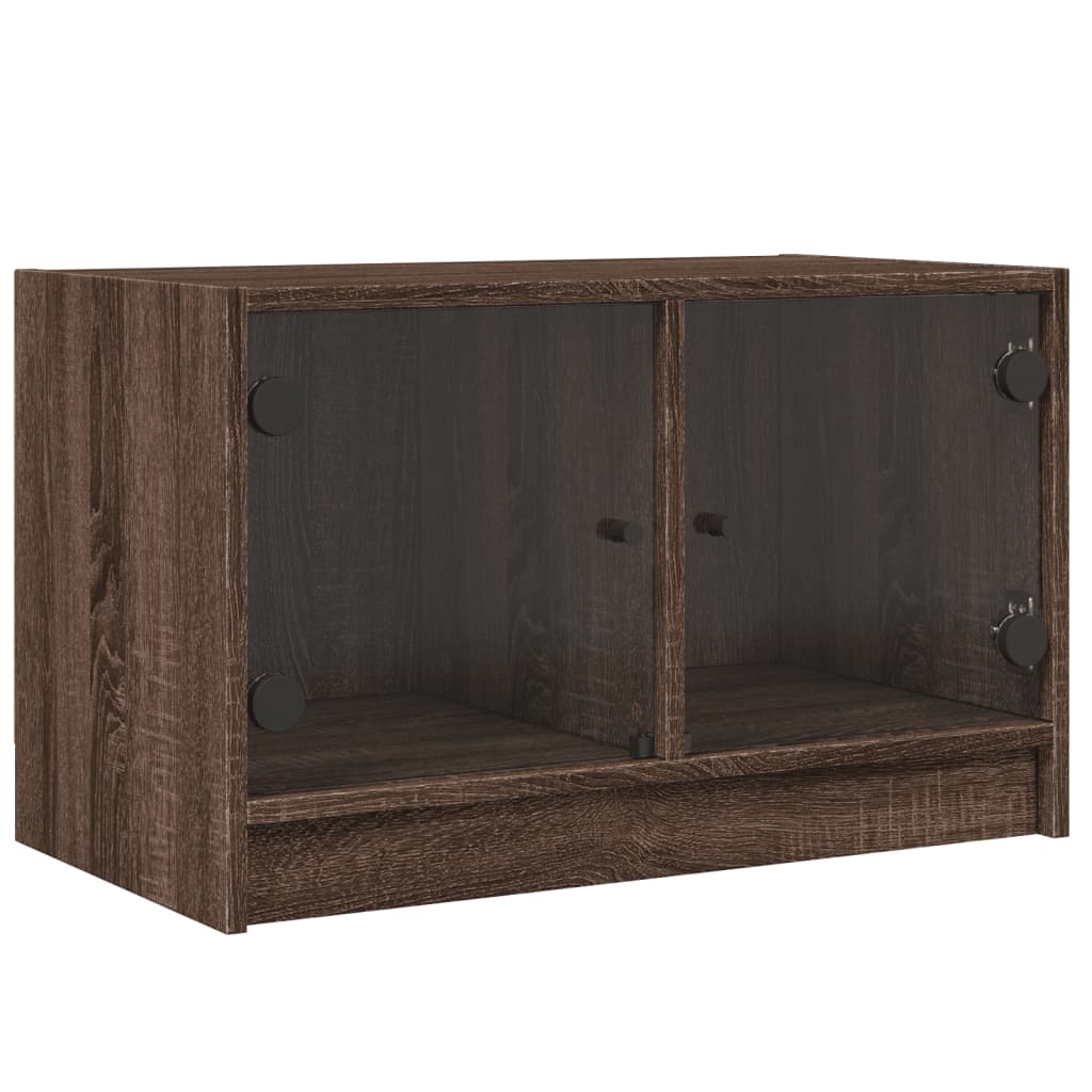 skab med glaslåger 68x37x42 cm brun egetræsfarve