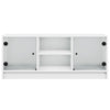 tv-bord med glaslåger 102x37x42 cm hvid